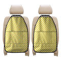 Yellow And White Checkered Pattern Print Car Seat Organizers