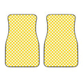 Yellow And White Checkered Pattern Print Front Car Floor Mats
