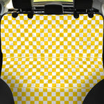 Yellow And White Checkered Pattern Print Pet Car Back Seat Cover