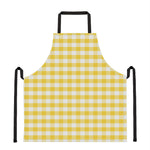 Yellow And White Gingham Pattern Print Apron