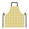 Yellow And White Gingham Pattern Print Apron