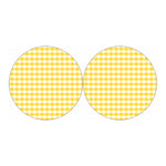 Yellow And White Gingham Pattern Print Car Coasters