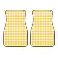 Yellow And White Gingham Pattern Print Front Car Floor Mats