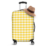 Yellow And White Gingham Pattern Print Luggage Cover