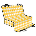 Yellow And White Gingham Pattern Print Pet Car Back Seat Cover