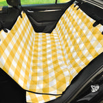 Yellow And White Gingham Pattern Print Pet Car Back Seat Cover