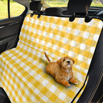 Yellow And White Gingham Pattern Print Pet Car Back Seat Cover