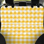 Yellow And White Gingham Pattern Print Pet Car Back Seat Cover