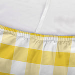 Yellow And White Gingham Pattern Print Sofa Cover