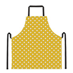 Yellow And White Polka Dot Pattern Print Apron