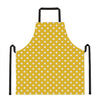 Yellow And White Polka Dot Pattern Print Apron