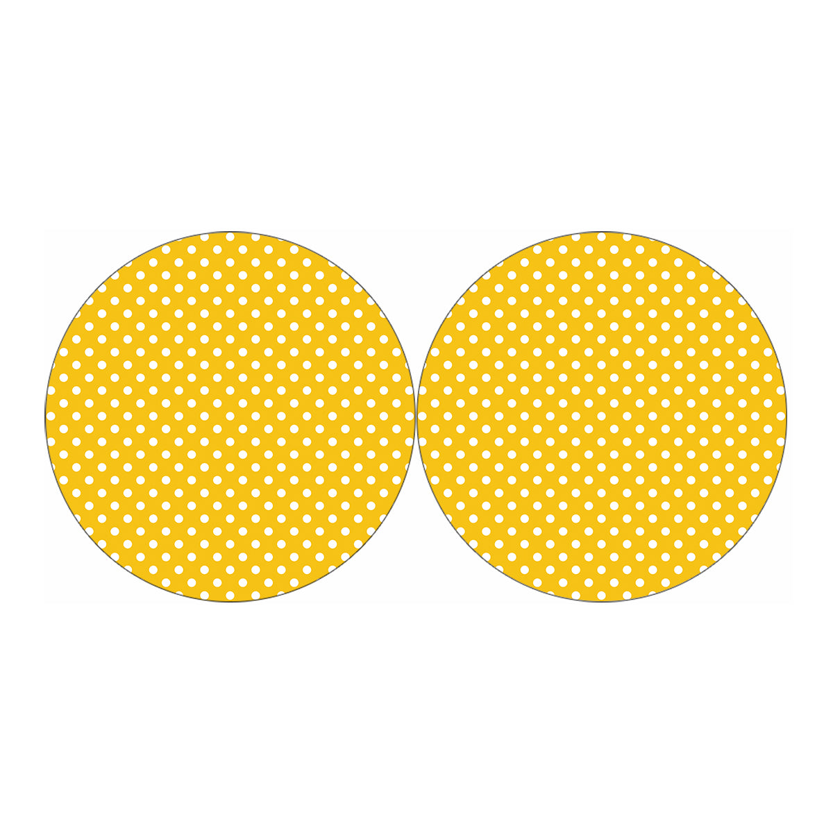 Yellow And White Polka Dot Pattern Print Car Coasters