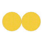 Yellow And White Polka Dot Pattern Print Car Coasters