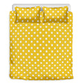 Yellow And White Polka Dot Pattern Print Duvet Cover Bedding Set