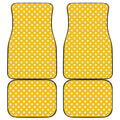 Yellow And White Polka Dot Pattern Print Front and Back Car Floor Mats
