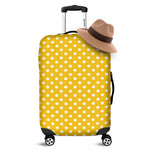 Yellow And White Polka Dot Pattern Print Luggage Cover