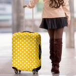 Yellow And White Polka Dot Pattern Print Luggage Cover