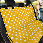 Yellow And White Polka Dot Pattern Print Pet Car Back Seat Cover
