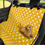 Yellow And White Polka Dot Pattern Print Pet Car Back Seat Cover