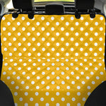 Yellow And White Polka Dot Pattern Print Pet Car Back Seat Cover