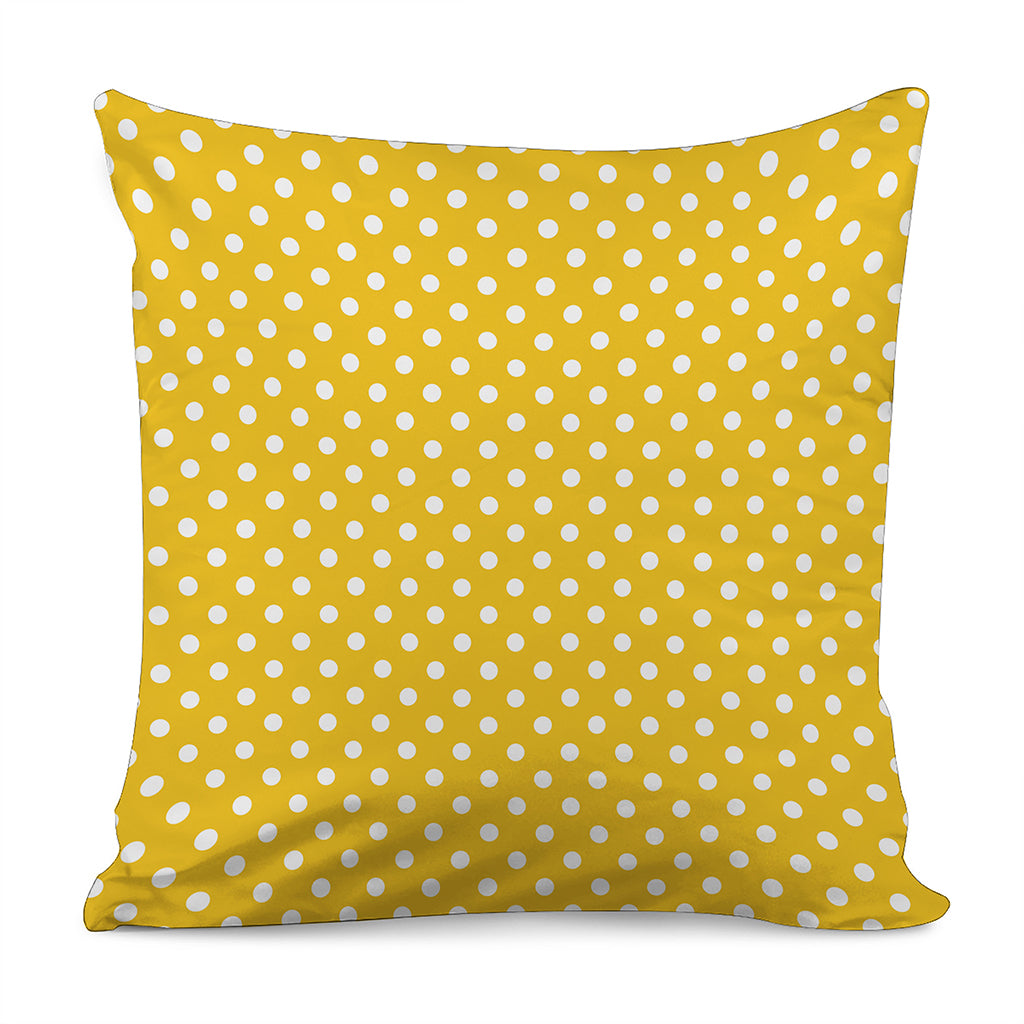 Yellow And White Polka Dot Pattern Print Pillow Cover