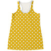 Yellow And White Polka Dot Pattern Print Women's Racerback Tank Top