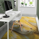 Yellow And White Python Snake Print Area Rug