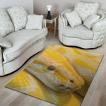 Yellow And White Python Snake Print Area Rug