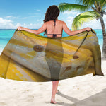 Yellow And White Python Snake Print Beach Sarong Wrap