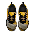 Yellow And White Python Snake Print Black Sneakers