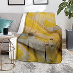Yellow And White Python Snake Print Blanket
