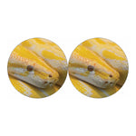 Yellow And White Python Snake Print Car Coasters