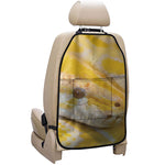 Yellow And White Python Snake Print Car Seat Organizers