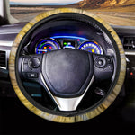 Yellow And White Python Snake Print Car Steering Wheel Cover