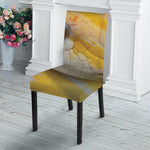 Yellow And White Python Snake Print Dining Chair Slipcover