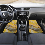 Yellow And White Python Snake Print Front and Back Car Floor Mats