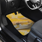 Yellow And White Python Snake Print Front and Back Car Floor Mats