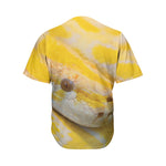 Yellow And White Python Snake Print Men's Baseball Jersey