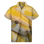 Yellow And White Python Snake Print Men's Short Sleeve Shirt