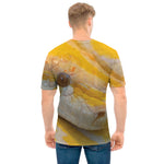 Yellow And White Python Snake Print Men's T-Shirt
