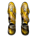 Yellow And White Python Snake Print Muay Thai Shin Guard