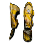 Yellow And White Python Snake Print Muay Thai Shin Guard