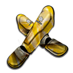 Yellow And White Python Snake Print Muay Thai Shin Guard