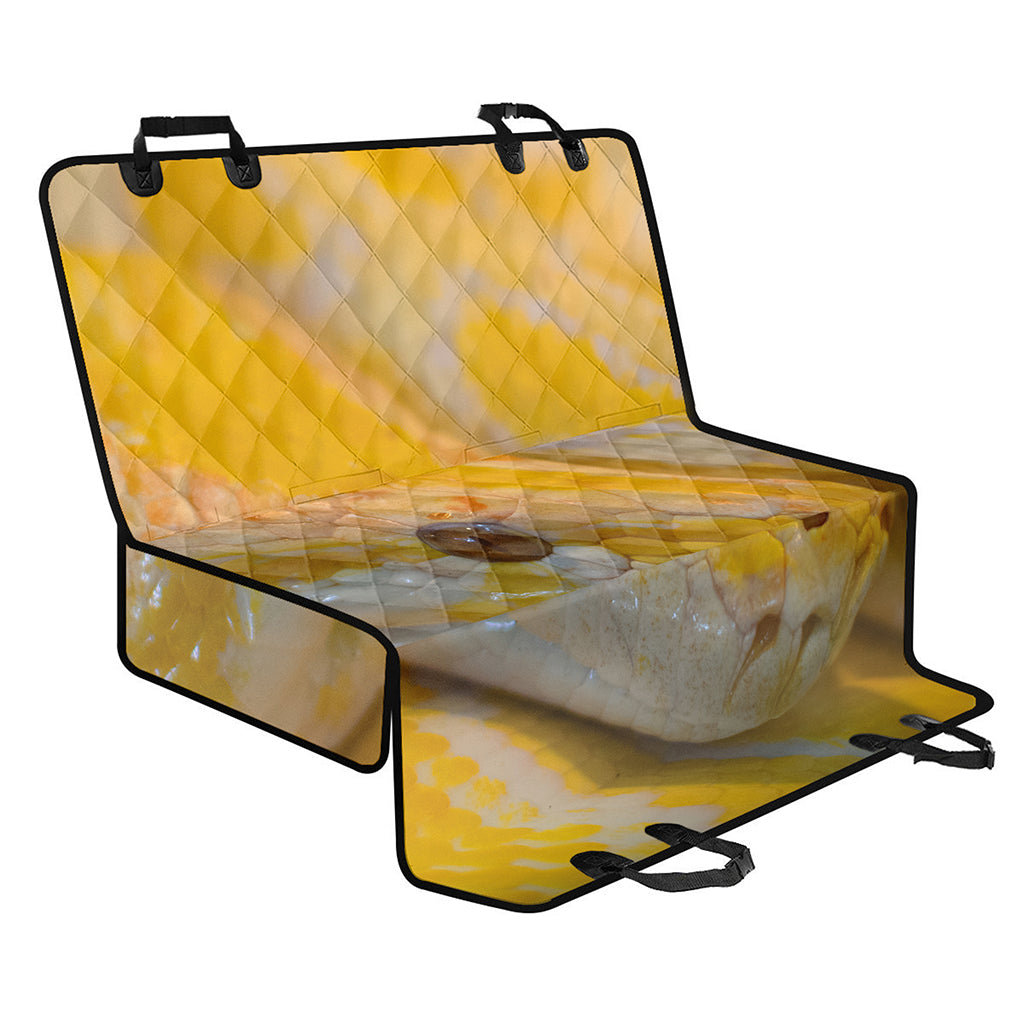 Yellow And White Python Snake Print Pet Car Back Seat Cover