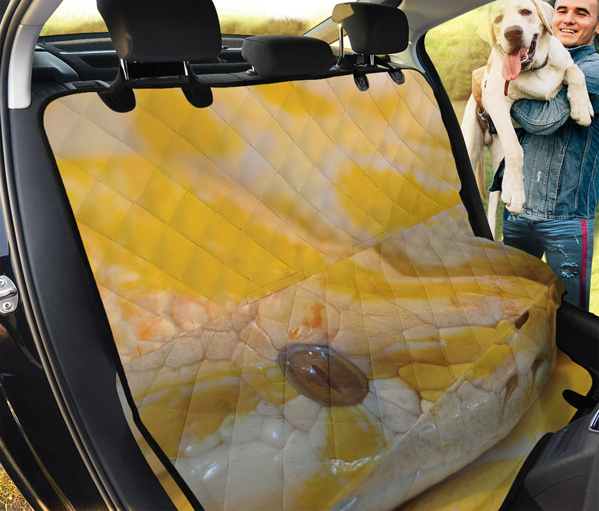 Yellow And White Python Snake Print Pet Car Back Seat Cover