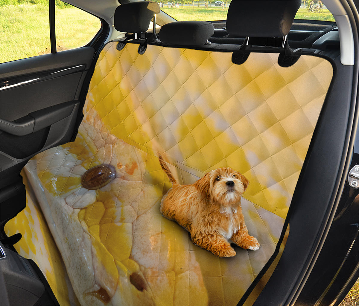Yellow And White Python Snake Print Pet Car Back Seat Cover