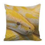 Yellow And White Python Snake Print Pillow Cover