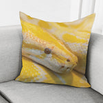 Yellow And White Python Snake Print Pillow Cover