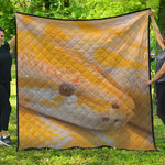 Yellow And White Python Snake Print Quilt