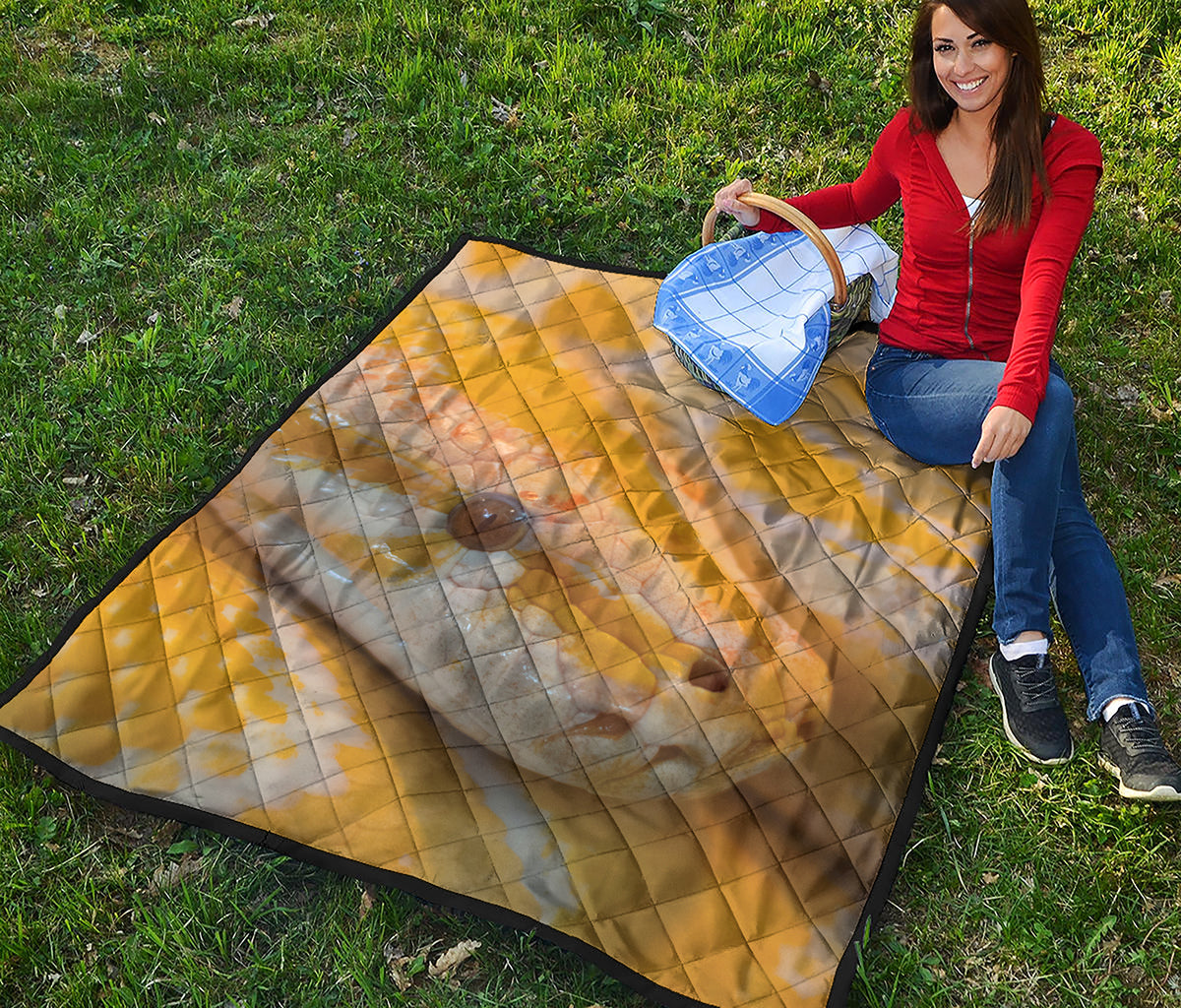 Yellow And White Python Snake Print Quilt